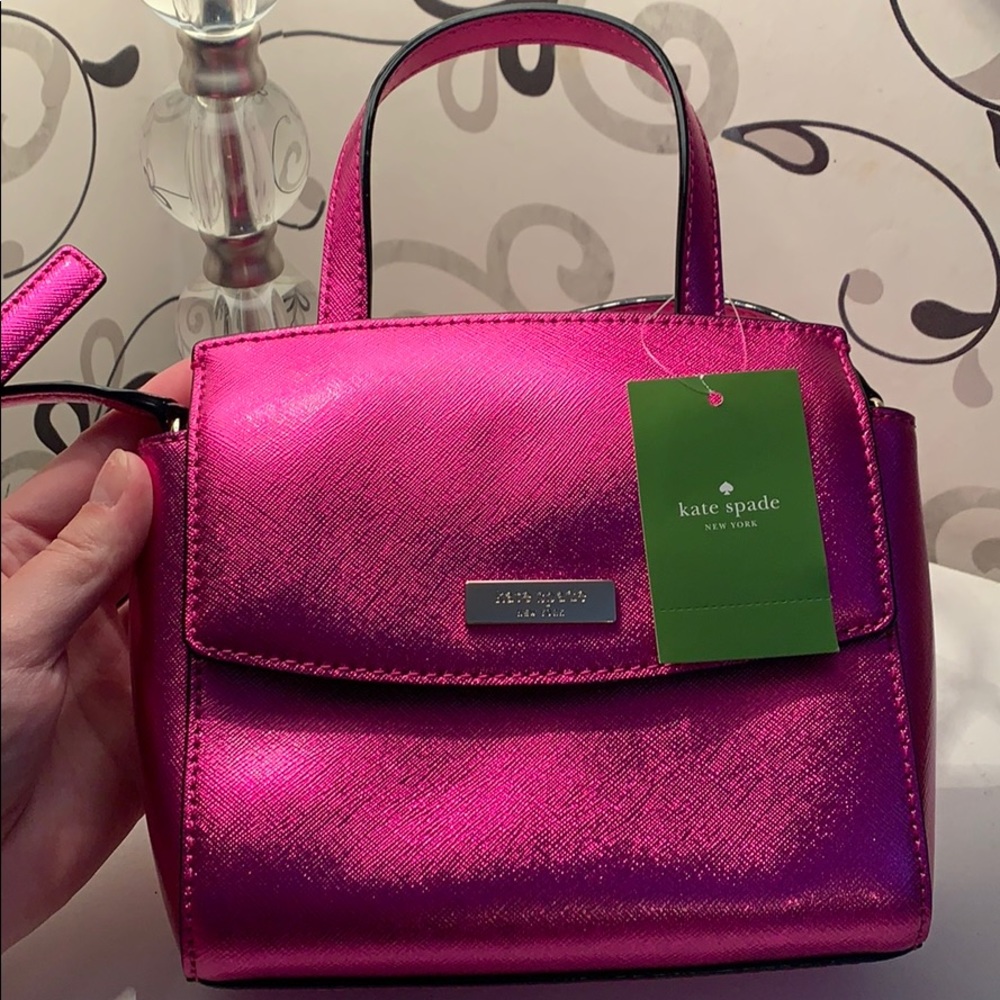 NWT Kate spade shiny pink mini bag